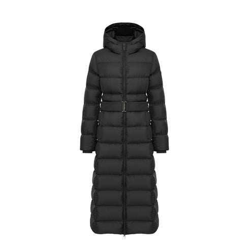 Donna Piumino Lungo con Cappuccio e Cinta